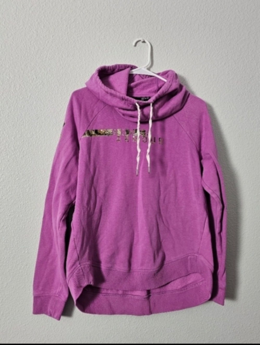 Purple Hooded Women’s Sweatshirt with Drawstring Sz M